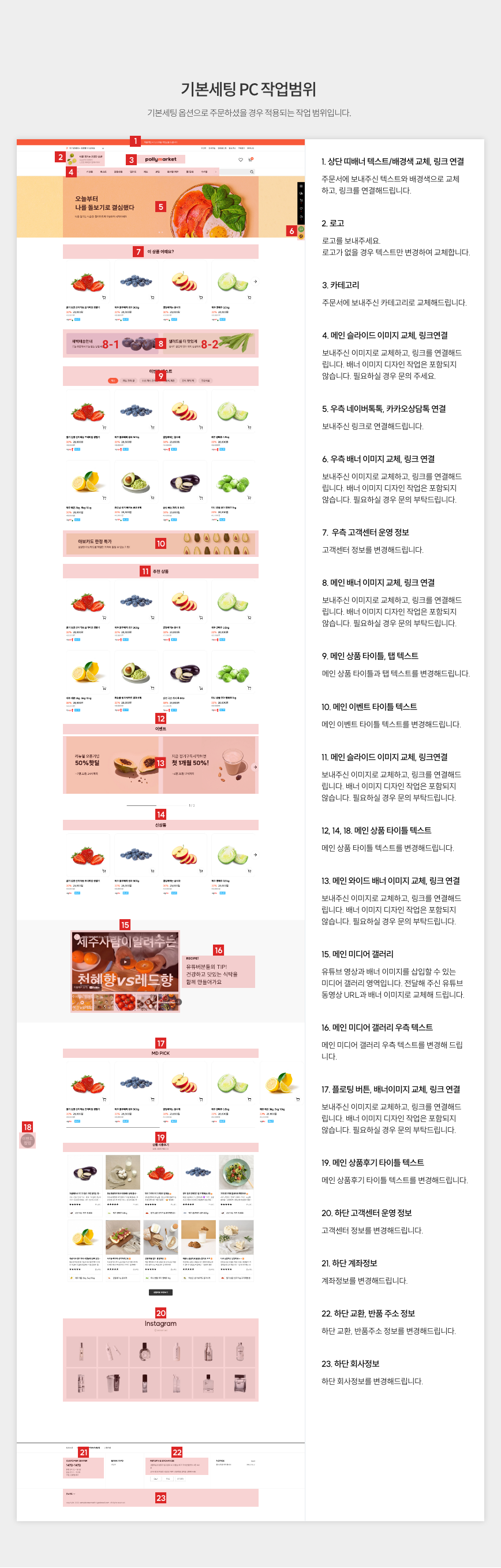 폴리마켓 피씨 작업범위